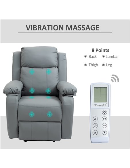 HOMCOM Electric Power Lift Recliner Chair Vibration Massage Reclining Chair with Remote Control and Side Pocket, Grey - pic 24896 | FastDaddyshop