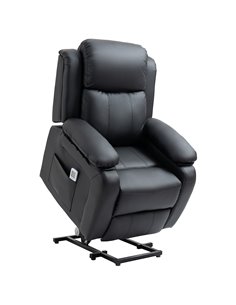 HOMCOM Electric Power Lift Vibration Massage Recliner Chair with Remote Control, Black
