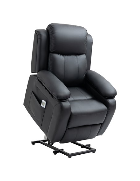 HOMCOM Electric Power Lift Vibration Massage Recliner Chair with Remote Control, Black - pic 24909 | FastDaddyshop