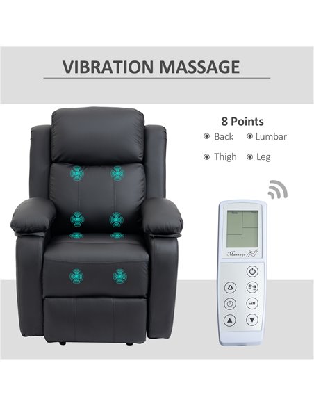 HOMCOM Electric Power Lift Recliner Chair Vibration Massage Reclining Chair with Remote Control and Side Pocket, Black - pic 24914 | FastDaddyshop