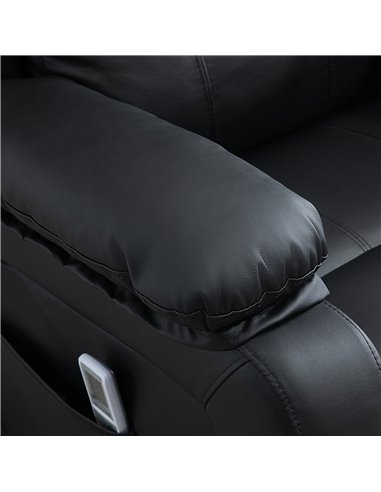 HOMCOM Electric Power Lift Recliner Chair Vibration Massage Reclining Chair with Remote Control and Side Pocket, Black