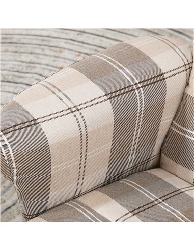 HOMCOM Linen Swivel Recliner Chair with Footstool, Wooden Base and Storage for Living Room, Multicolour
