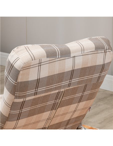 HOMCOM Linen Swivel Recliner Chair with Footstool, Wooden Base and Storage for Living Room, Multicolour - pic 24926 | FastDaddyshop