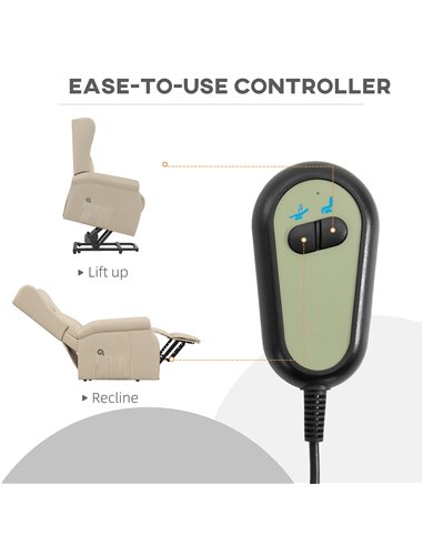 HOMCOM Power Lift Chair for the Elderly with Remote Control, Fabric Electric Recliner Chair for Living Room, Beige