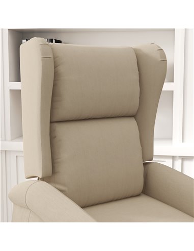 HOMCOM Power Lift Chair for the Elderly with Remote Control, Fabric Electric Recliner Chair for Living Room, Beige