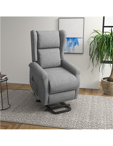 HOMCOM Power Lift Fabric Recliner Chair for the Elderly with Remote Control, Grey