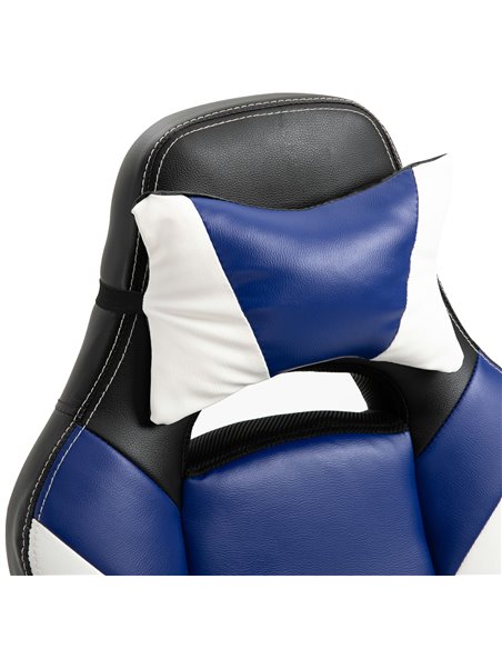 Vinsetto Cool & Stylish Ergonomic Gaming Chair with Footrest Neck & Back Pillow, Blue - pic 24960 | FastDaddyshop
