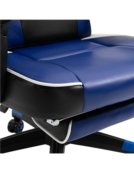 Vinsetto Cool & Stylish Ergonomic Gaming Chair with Footrest Neck & Back Pillow, Blue - pic 24961 | FastDaddyshop