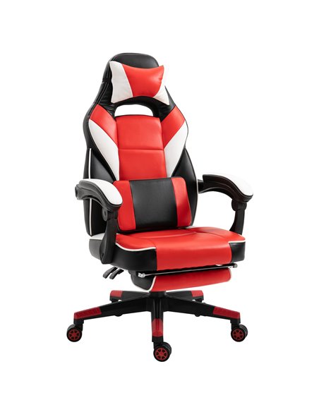 Vinsetto Cool & Stylish Ergonomic Gaming Chair with Footrest Neck & Back Pillow, Red - pic 24963 | FastDaddyshop