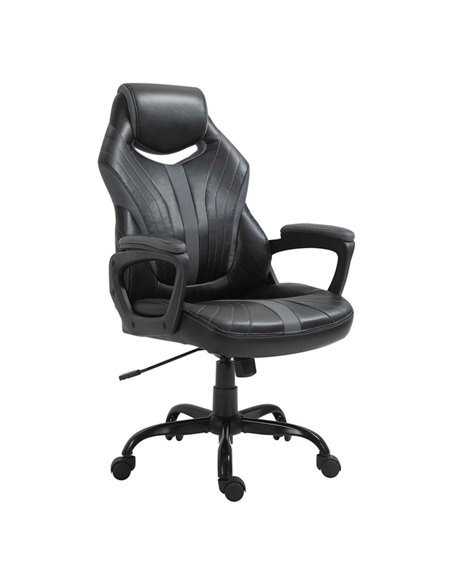 Vinsetto Faux Leather Gaming Home Office Computer Racing Chair, Black Grey - pic 24981 | FastDaddyshop