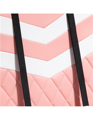 Vinsetto PVC Leather Racing Gaming Chair with Lumbar Support, Headrest, Pink-White