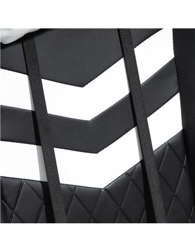 Vinsetto PVC Leather Racing Gaming Chair with Lumbar Support, Headrest, Black-White