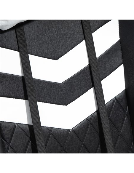 Vinsetto PVC Leather Racing Gaming Chair with Lumbar Support, Headrest, Black-White - pic 25016 | FastDaddyshop
