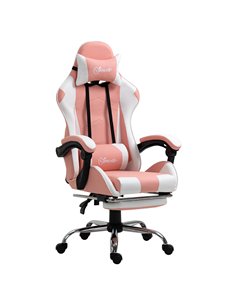 Vinsetto Racing Gaming Chair with Lumbar Support, Head Pillow for Home Office, Pink