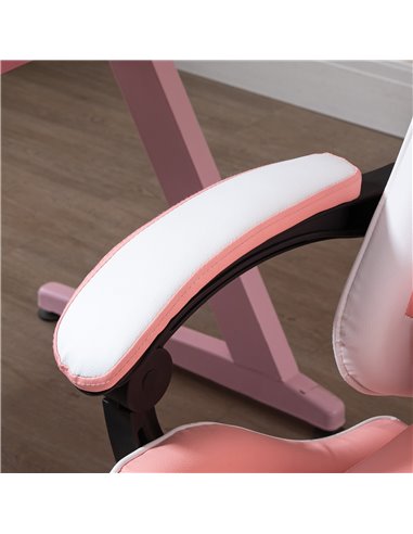 Vinsetto Racing Gaming Chair with Lumbar Support, Head Pillow for Home Office, Pink