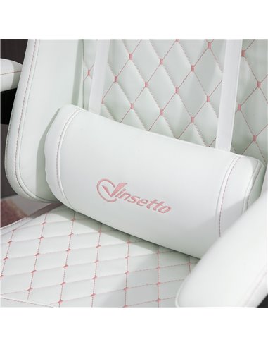 Vinsetto PU Leather Racing Gaming Chair with Footrest for Home Office, White