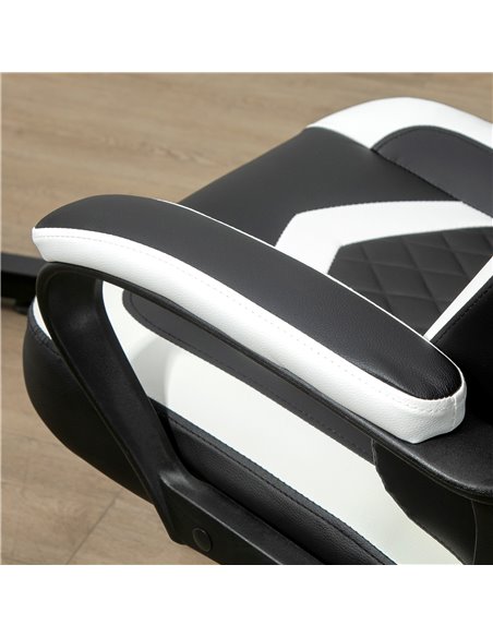 Vinsetto Racing Gaming Chair with Lumbar Support, Headrest for Home Office, Black-White - pic 25052 | FastDaddyshop