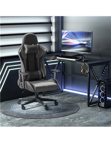 Vinsetto PU Leather High Back Racing Gaming Chair with Lumbar Support, Black