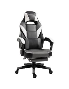 Vinsetto Ergonomic Gaming Chair with Footrest, Headrest, Lumbar Pillow, Grey