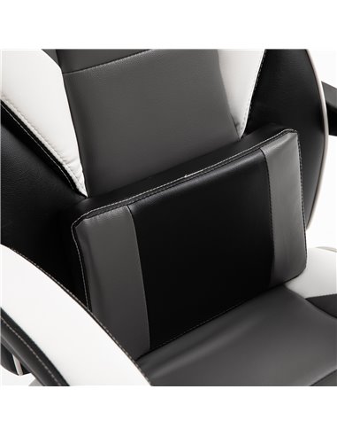 Vinsetto Ergonomic Gaming Chair with Footrest, Headrest, Lumbar Pillow, Grey