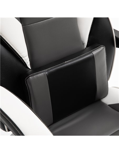 Vinsetto Ergonomic Gaming Chair with Footrest, Headrest, Lumbar Pillow, Grey - pic 25068 | FastDaddyshop