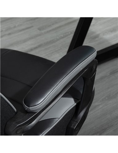 Vinsetto Ergonomic Racing Gaming Chair with Lumbar Support, Footrest, Grey