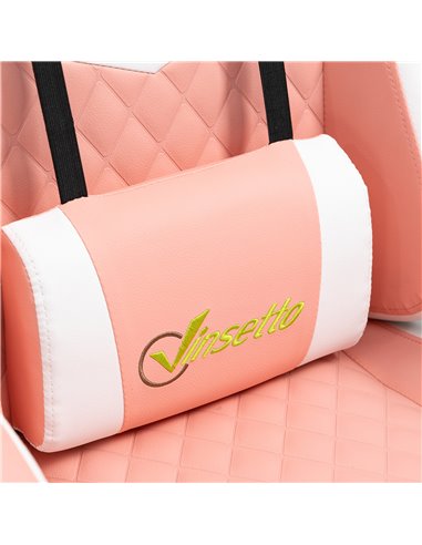 Vinsetto Racing Gaming Chair with Lumbar Support, Headrest, Swivel Wheel, PVC Leather Gamer Desk Chair for Home Office, Pink