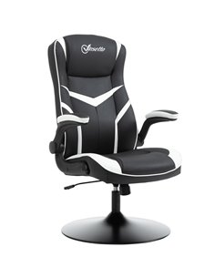 Vinsetto PVC Leather Ergonomic Computer Chair, Black & White