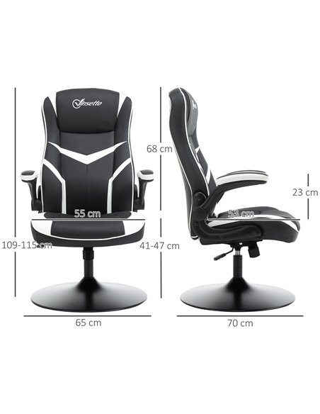 Vinsetto PVC Leather Ergonomic Computer Chair, Black & White - pic 25109 | FastDaddyshop