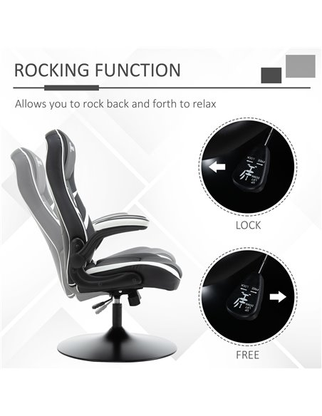 Vinsetto PVC Leather Ergonomic Computer Chair, Black & White - pic 25111 | FastDaddyshop