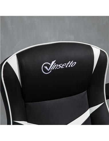 Vinsetto PVC Leather Ergonomic Computer Chair, Black & White