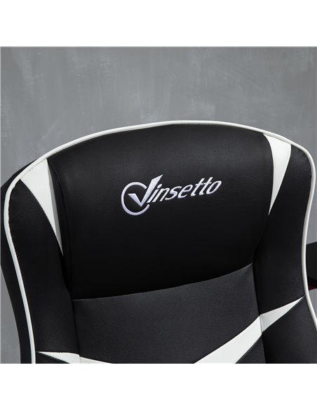 Vinsetto PVC Leather Ergonomic Computer Chair, Black & White - pic 25113 | FastDaddyshop