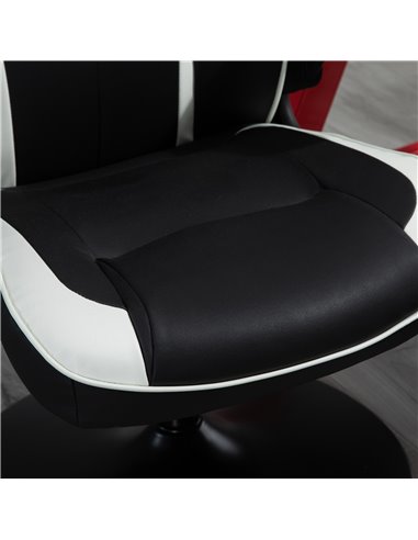 Vinsetto PVC Leather Ergonomic Computer Chair, Black & White