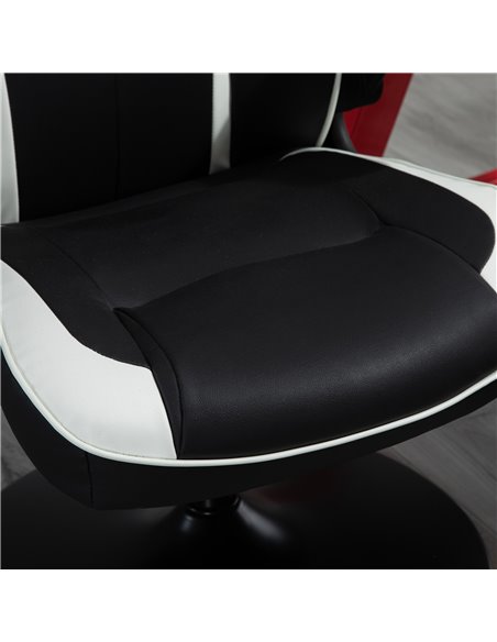 Vinsetto PVC Leather Ergonomic Computer Chair, Black & White - pic 25115 | FastDaddyshop