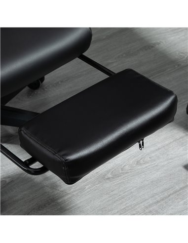 Vinsetto Racing Gaming Chair with Swivel Wheel, Footrest, PU Leather Recliner Gamer Desk for Home Office, Black