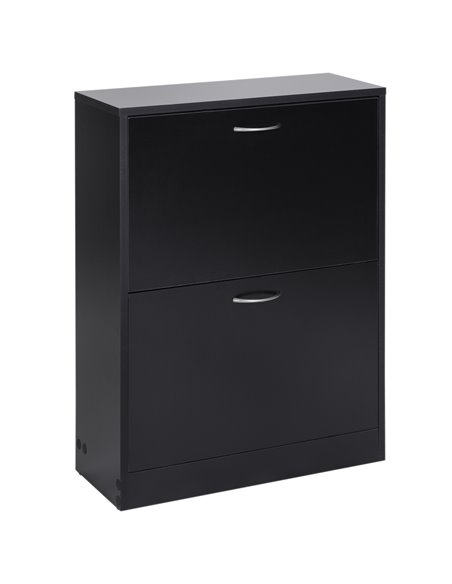 HOMCOM 2-Tier Shoe Cabinet Storage, Black 833-170BK - pic 25143 | FastDaddyshop
