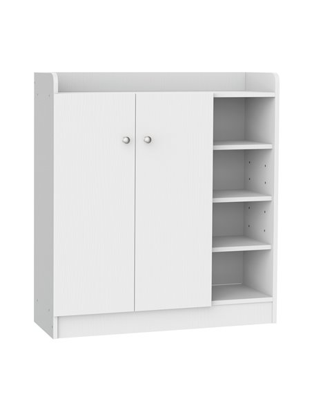HOMCOM Shoe Storage Cabinet with 2 Doors, Adjustable 4 Shelves, White 02-0623 - pic 25152 | FastDaddyshop