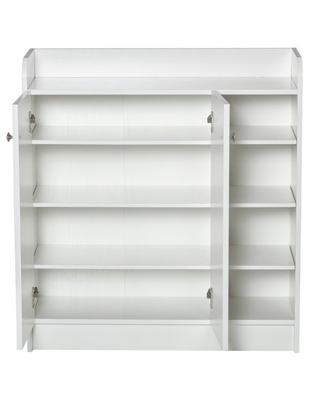 HOMCOM Shoe Storage Cabinet Home Hallway Furniture 2 Doors w/Adjustable 4 Shelves Cupboard Footwear Rack Stand Organiser White - pic 25159 | FastDaddyshop