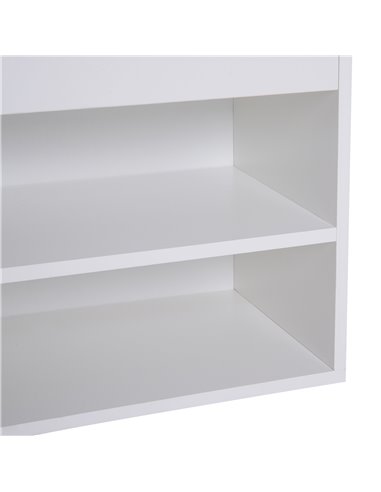 HOMCOM Wooden Shoes Cabinet Bench Hidden Storage Padded Seat Organiser Footwear Rack Hallway White Pink 80 x 30 x 47 cm