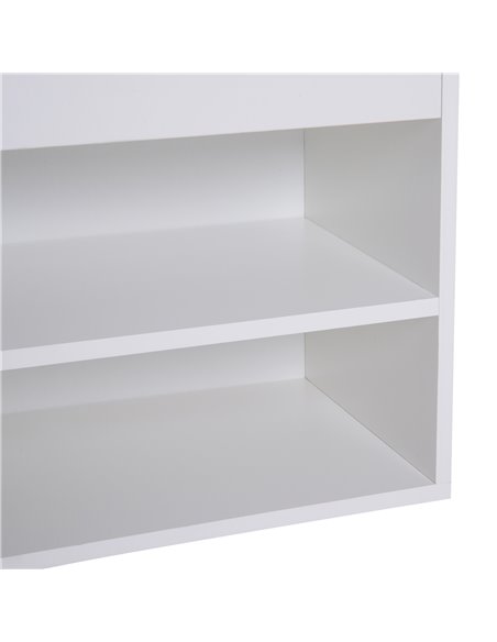 HOMCOM Wooden Shoes Cabinet Bench Hidden Storage Padded Seat Organiser Footwear Rack Hallway White Pink 80 x 30 x 47 cm - pic 25178 | FastDaddyshop