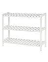 HOMCOM 3-Tier Shoe Rack with Wood Frame, Slatted Shelves, White 837-053WT
