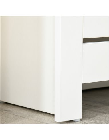 HOMCOM 12-Shoe Storage Cabinet 4 Shelves 2 Drawers 4 Protective Legs Modern Stylish Unit Hallway Bedroom Home Furniture White