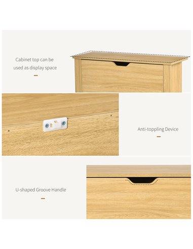HOMCOM 12-Shoe Storage Cabinet 4 Shelves 2 Drawers 4 Protective Legs Modern Stylish Unit Hallway Bedroom Home Furniture Brown