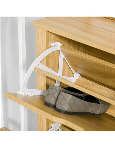 HOMCOM 12-Shoe Storage Cabinet 4 Shelves 2 Drawers 4 Protective Legs Modern Stylish Unit Hallway Bedroom Home Furniture Brown