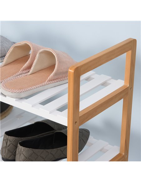 HOMCOM 4 Tier Shoe Racks Storage Stand Shelf Organizer Wood Frame 78 x 68 x 26 cm Hallway Furniture - pic 25256 | FastDaddyshop
