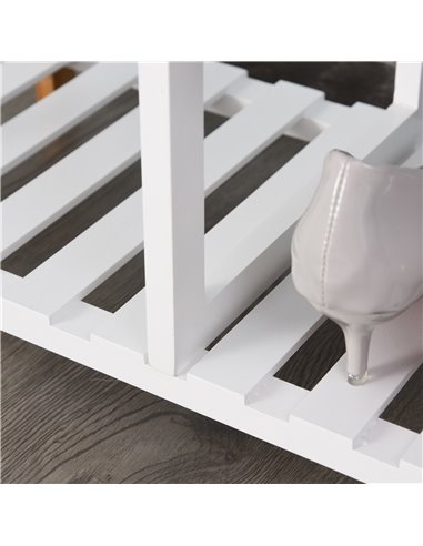HOMCOM 4 Tier Shoe Racks Storage Stand Shelf Organizer Wood Frame 78 x 68 x 26 cm Hallway Furniture