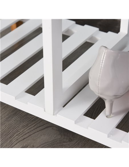 HOMCOM 4 Tier Shoe Racks Storage Stand Shelf Organizer Wood Frame 78 x 68 x 26 cm Hallway Furniture - pic 25258 | FastDaddyshop