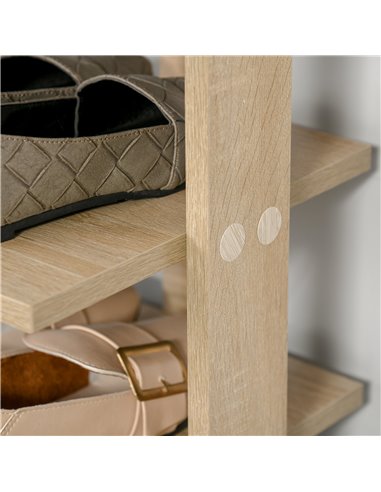 HOMCOM 7 Tier Shoe Rack Organizer Storage Shelf Wooden Display Cabinet for Entryway Living Room Bedroom Oak