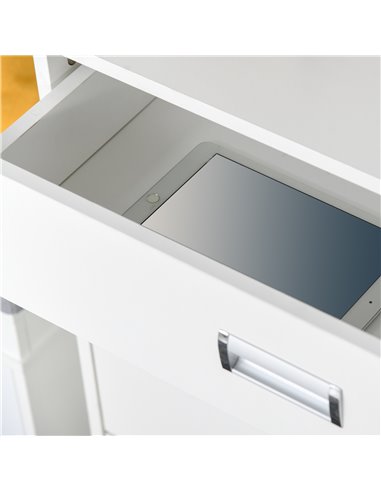 HOMCOM Tipping Shoe Cabinet, Storage Rack with 2 Pull-Down Doors, Drawer, White 837-141