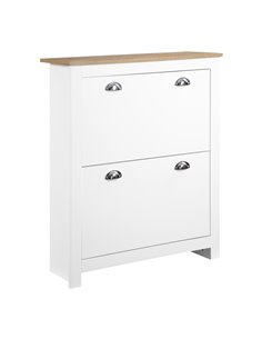 HOMCOM 2 Drawer Shoe Cabinet with Flip Doors for 12 Pairs, White 837-176